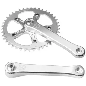1-Speed Bicycle Crankset - 175mm, 42t, Square Taper JIS Spindle Interface, Polished Aluminum