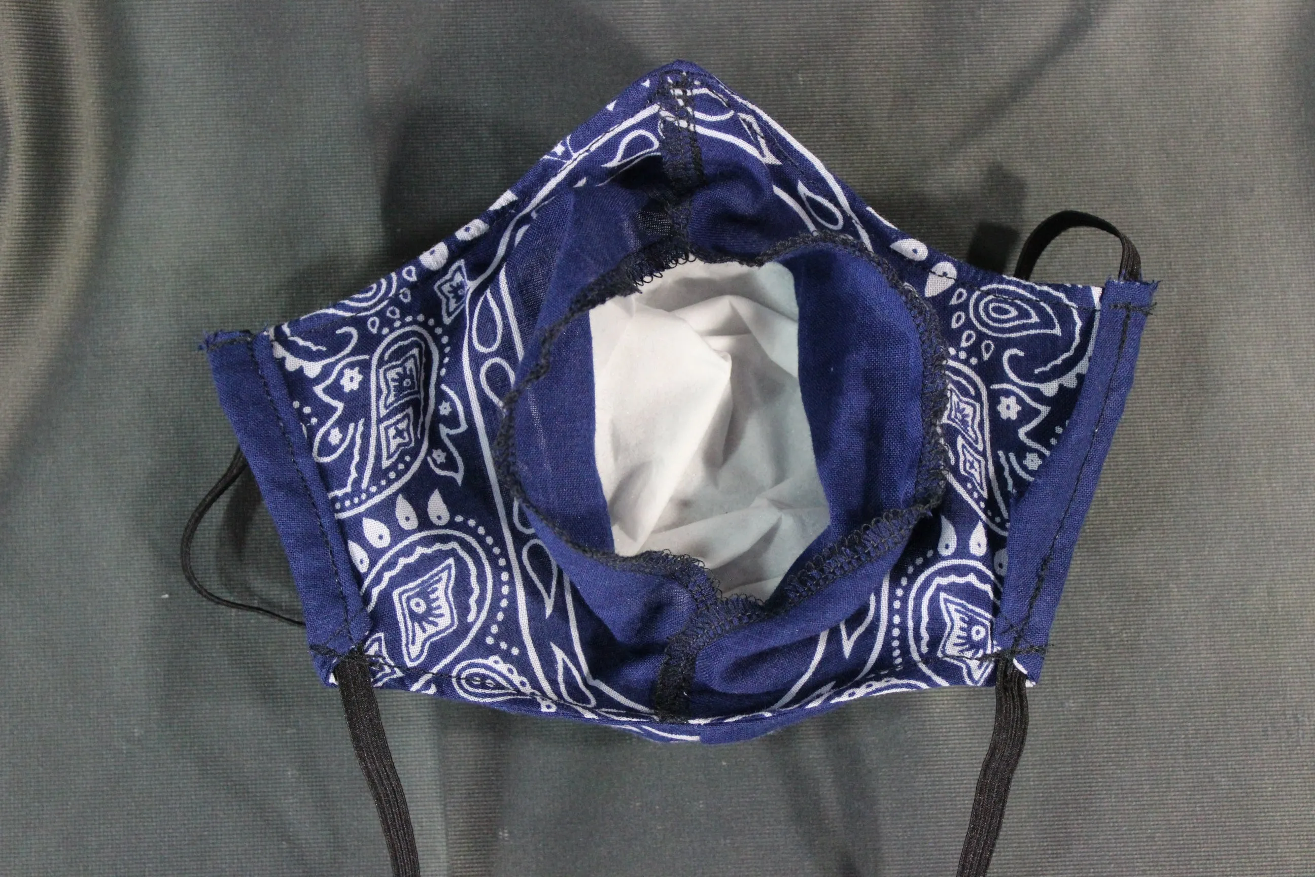 100% Cotton Bandana Facemask with Filter Pouch