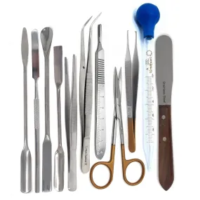 11 Pcs Stainless Steel Lab Spatulas Micro Scoop Laboratory Sampling Mixing Pipette Set