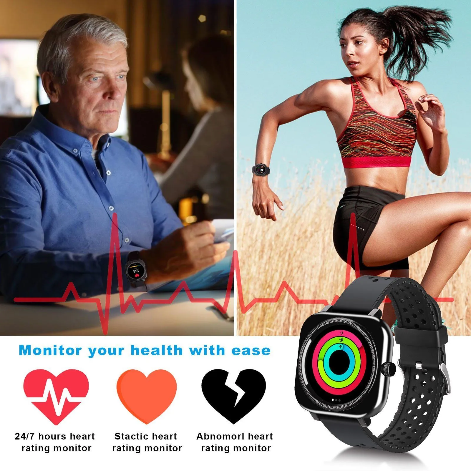 1.28'' Touch Screen Smartwatch Handsfree Bluetooth Sport Fitness Tracker