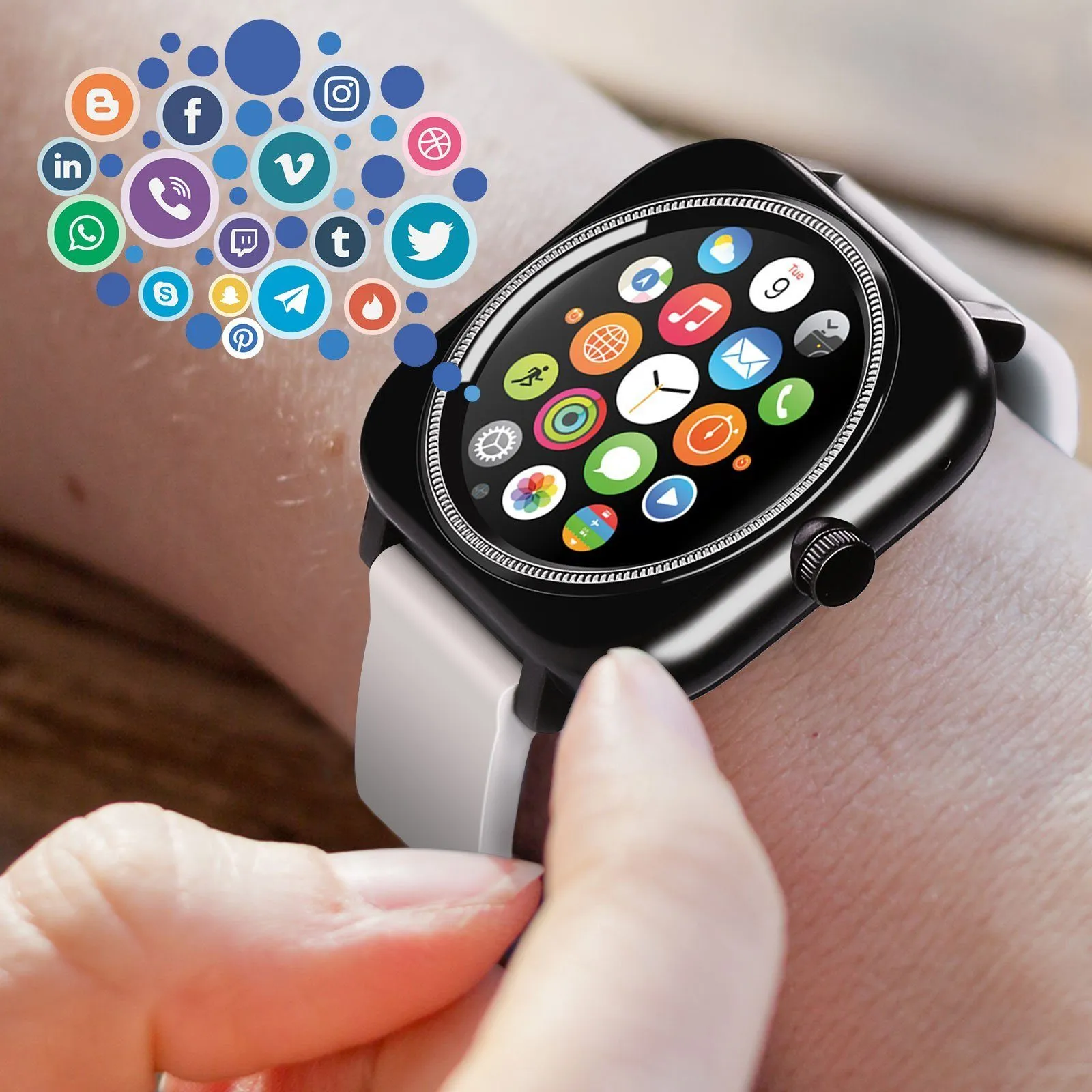1.28'' Touch Screen Smartwatch Handsfree Bluetooth Sport Fitness Tracker