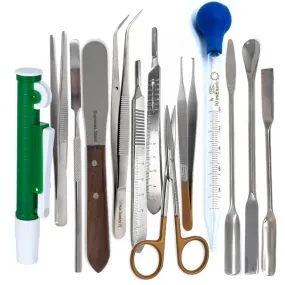 13 Pcs Stainless Steel Laboratory Micro Spatulas Sampling Set Pipette Pump