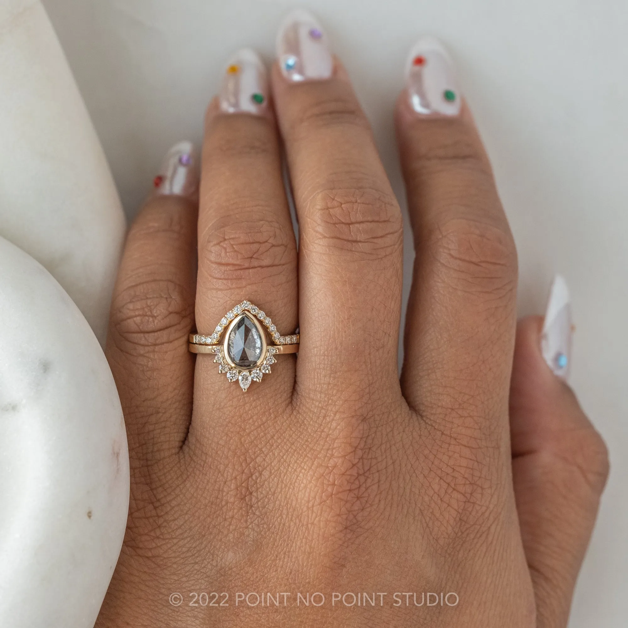 17 Diamond Large Victoria Band, 14K Rose Gold