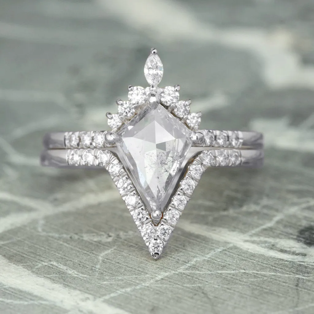 17 Diamond Large Victoria Band, 14k White Gold