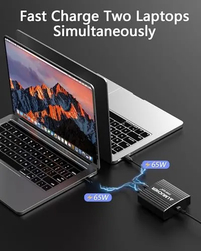 190W USB C Charging Station 7 Port PD 3.0 USB C Charger Block 100W Max Single Port Fast Charger Aluminum Alloy GaN Charger Power Adapter for MacBook Pro/Air iPhone iPad, Samsung Galaxy (L-Grey)