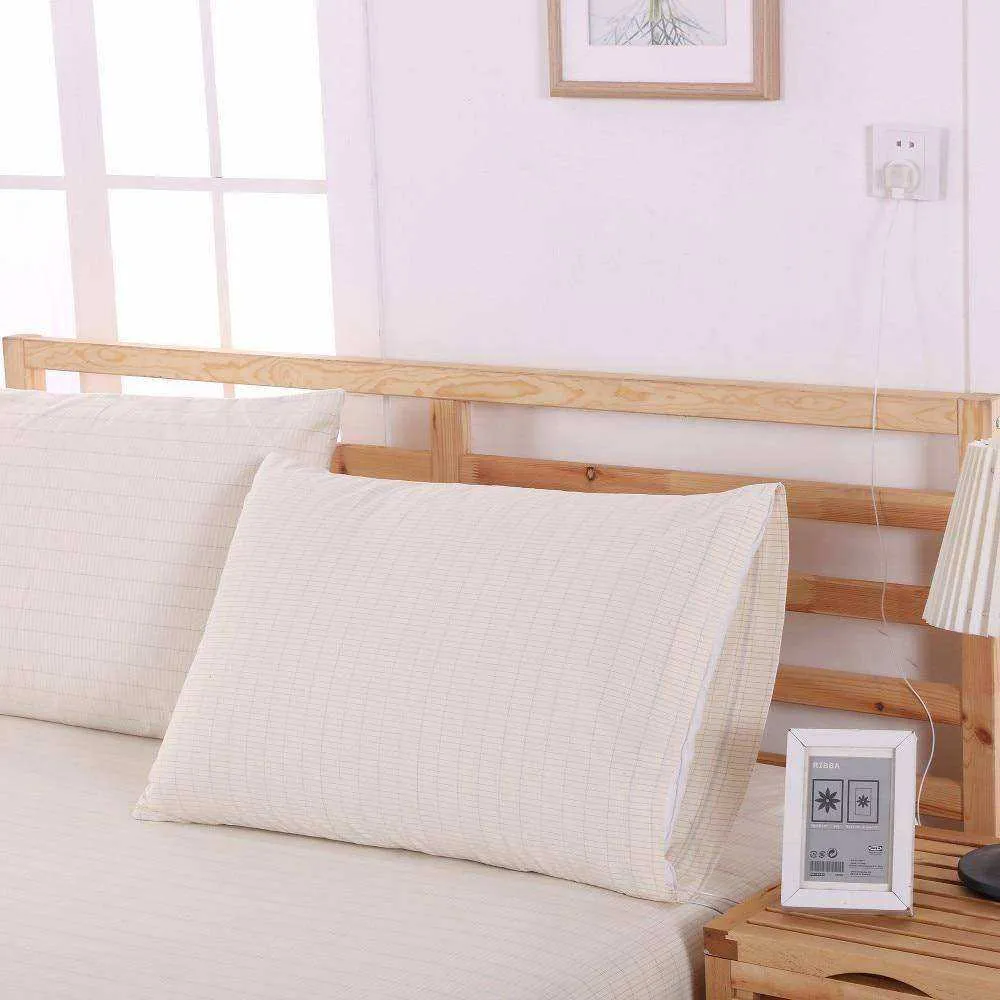 2 Beige Earthing Emf Shielding Pillow Cases