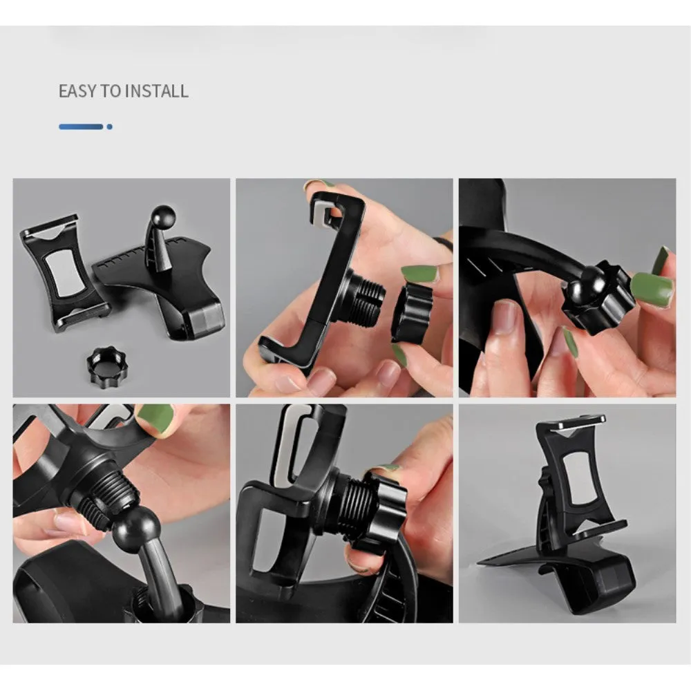 3 in 1 Car GPS Smartphone Holder: Dashboard / Visor Clamp   AC Grid Clip for myPhone Compact - Black