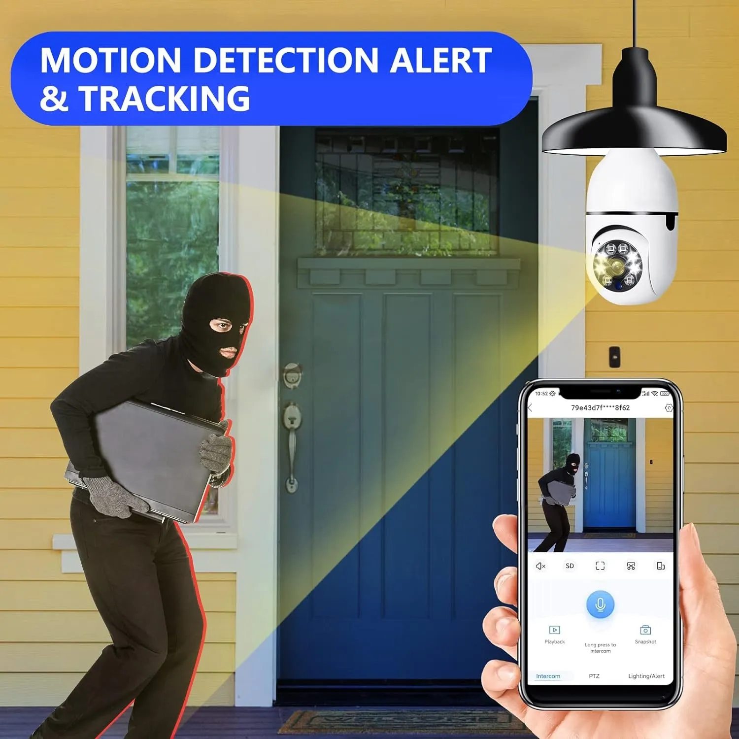 5G Light Bulb Security Camera Wifi Dual Band ,360 Degree 1080P Security Camera, Wireless Indoor Camera Full Color,Smart Dome Camera with Auto Tracking, Light Socket Camera Surveillance PTZ Camera