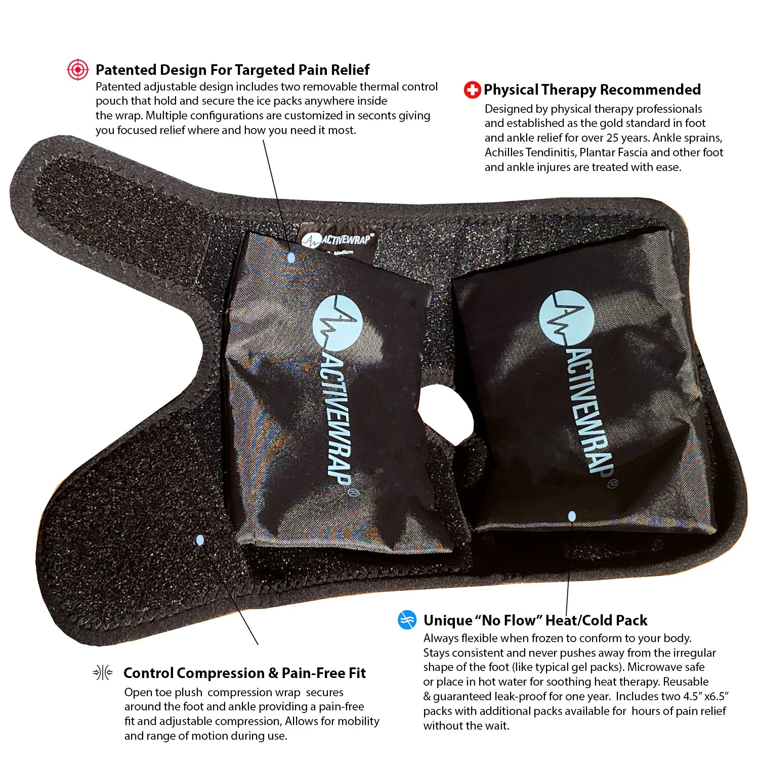 ActiveWrap® FOOT | ANKLE Heat  & Ice Wrap | #1 Ankle Sprain Relief Ice Wrap