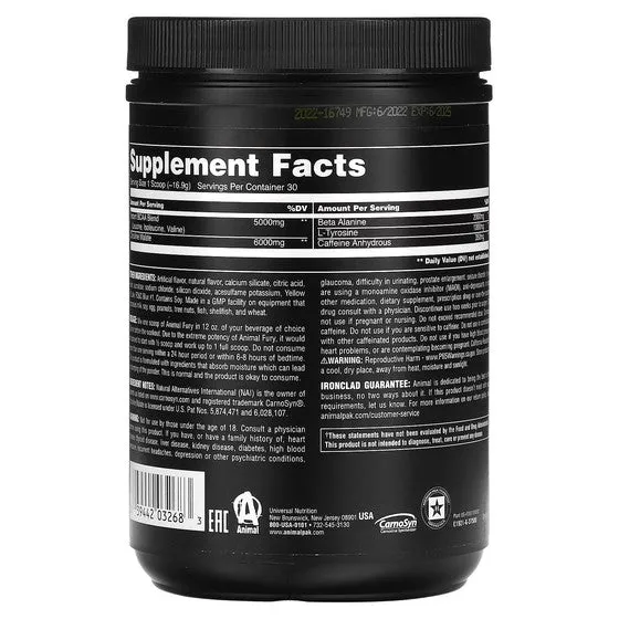 Animal Fury Dietary Supplement, Green Apple