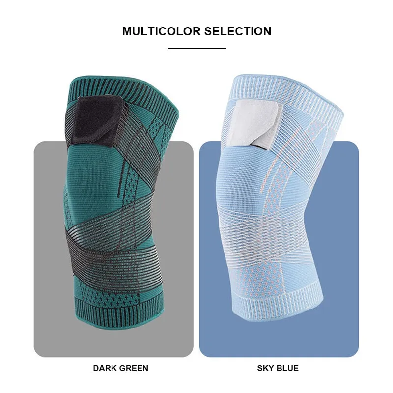 Anyfit 1PC Sports Kneepad 16cm Green Elastic Fitness Gear Knee Cushioning Padding Equipment Brace Protector