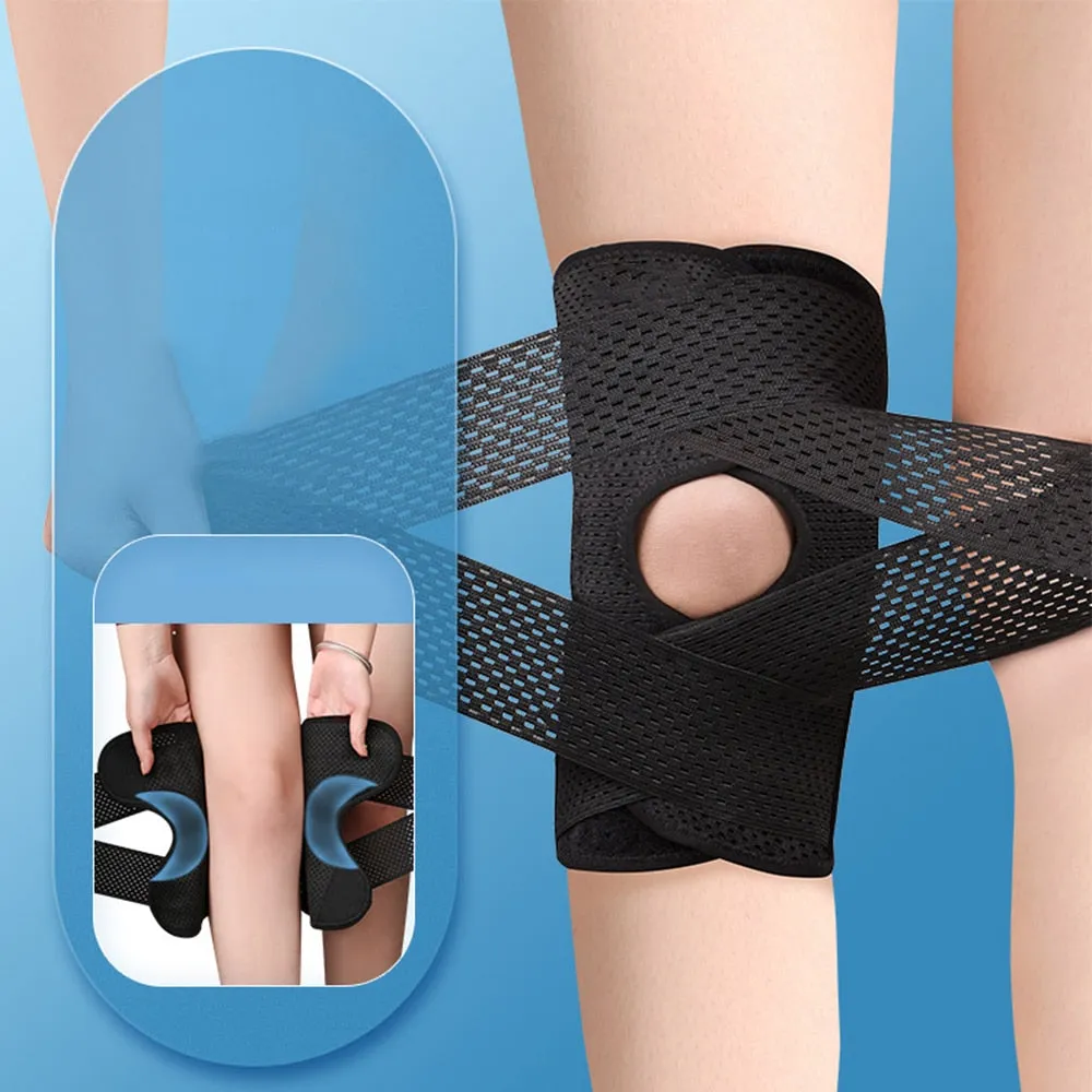 Anyfit 1PC Sports Kneepad 41-49cm Black Elastic Fitness Gear Knee Cushioning Padding Equipment Right Brace Protector