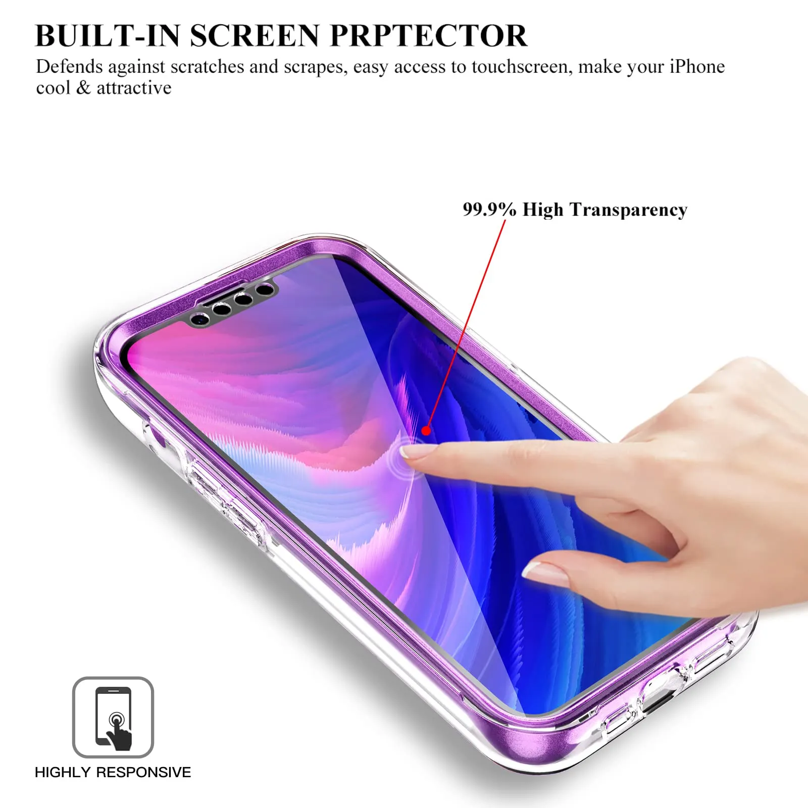 Apple iPhone 13 Pro Max Case  Air Pods 3rd Generation Case | Marble Shockproof Bumper Stylish Slim Phone Cases |  Purple