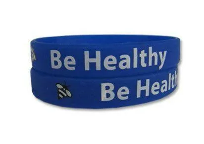 Be Healthy Rubber Bracelet Wristband - Adult 8"