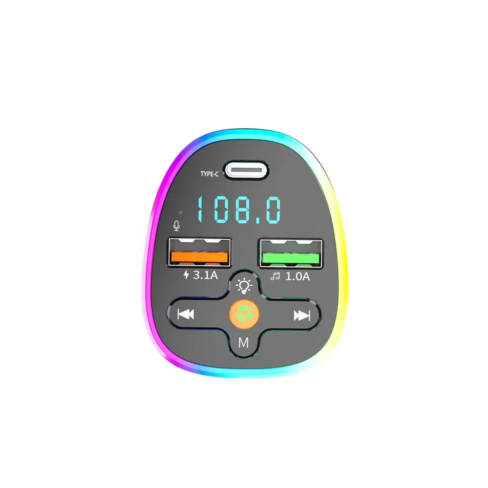 Bluetooth Fm Transmitter Car Mp3 Tf/u Disk Player Led Backlight