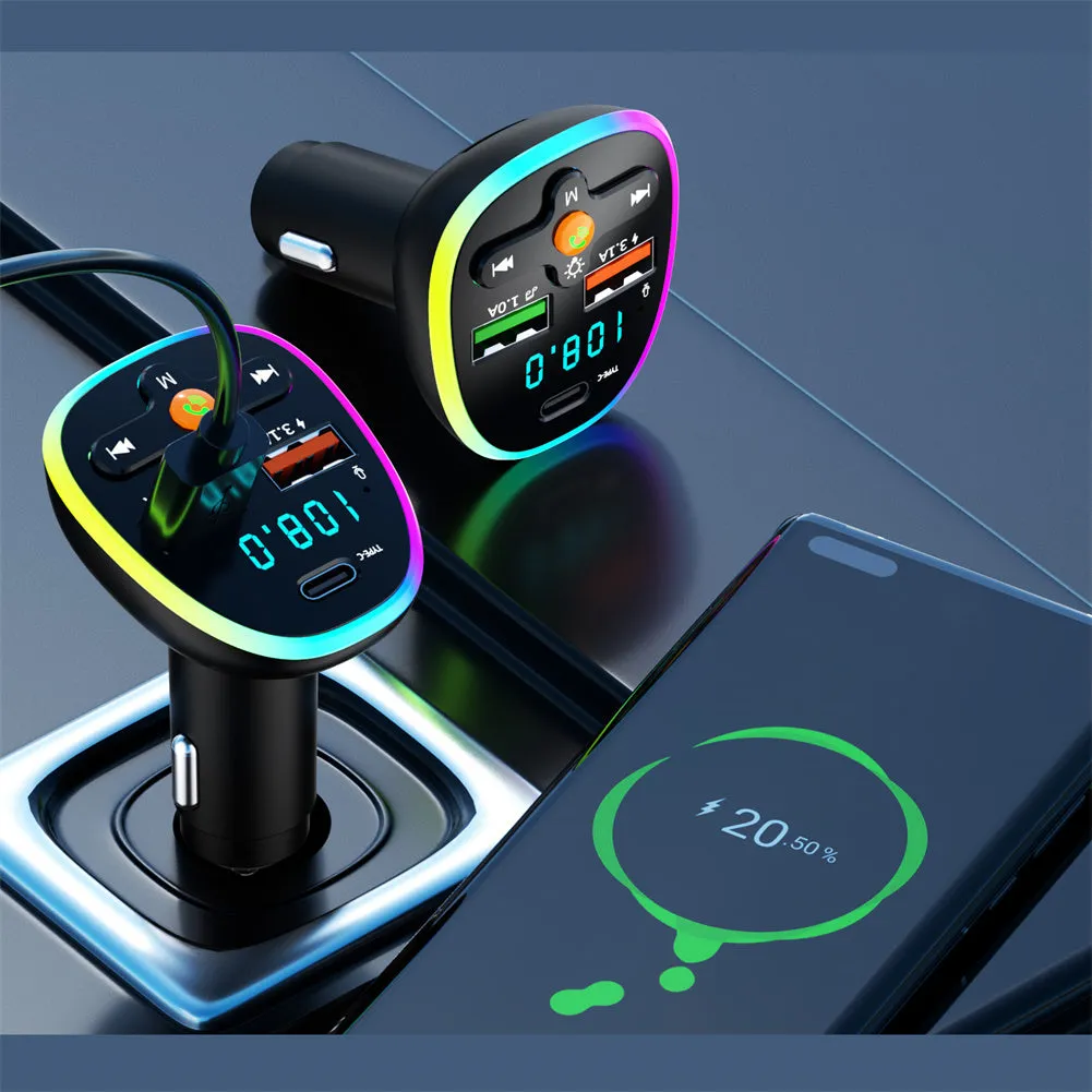 Bluetooth Fm Transmitter Car Mp3 Tf/u Disk Player Led Backlight