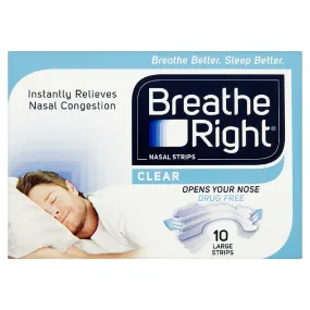 Breathe Right Nasal Strip Clear Large- 10 strips (N)