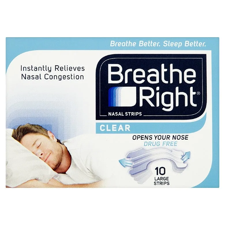 Breathe Right Nasal Strip Clear Large- 10 strips (N)