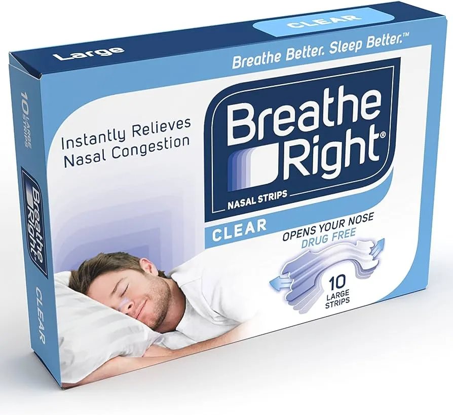 Breathe Right Nasal Strip Clear Large- 10 strips (N)