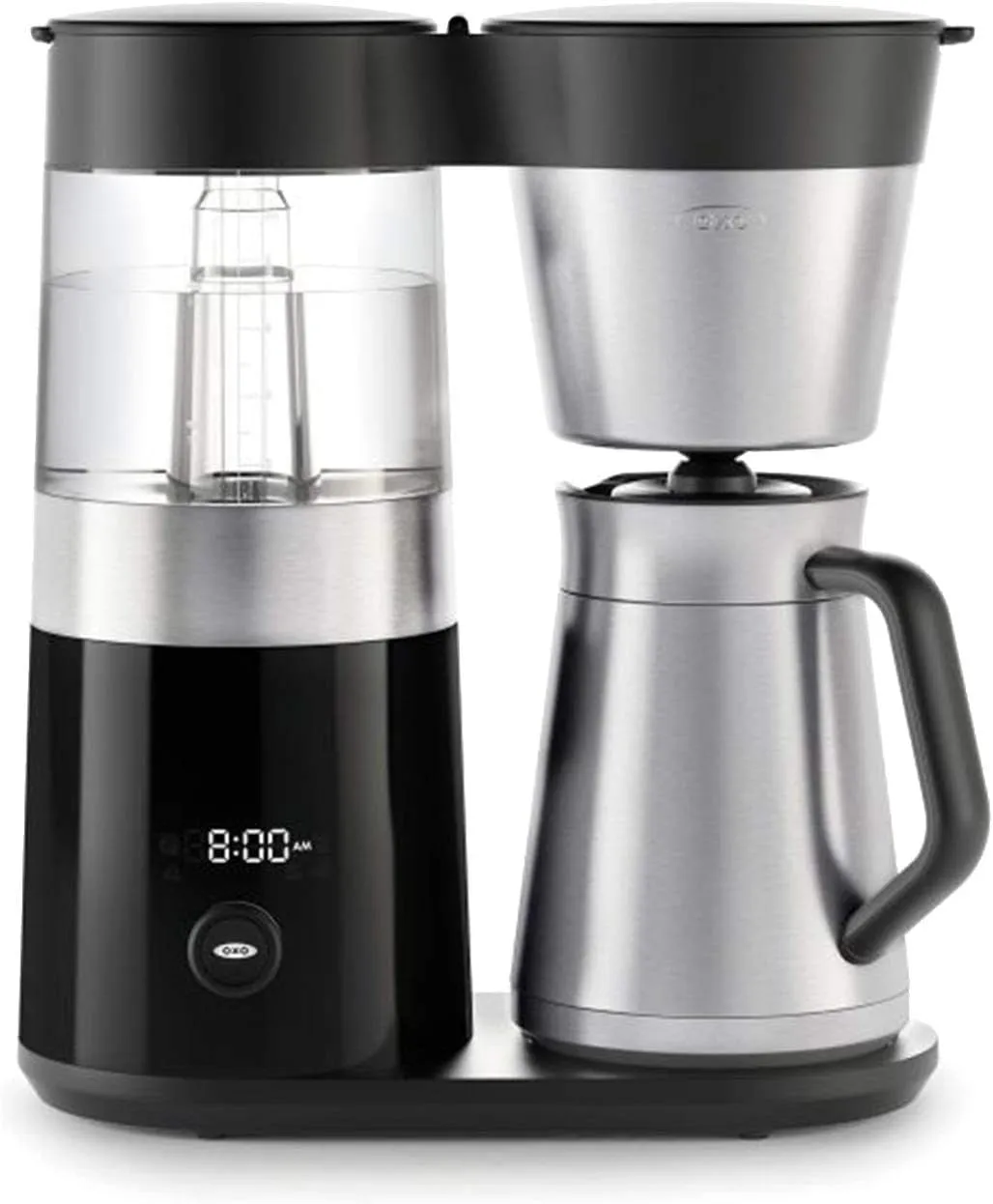 BREW 9 Cup Programmable Coffee Maker Bundle BREW Conical Burr One Push Start Coffee Grinder - Stainless Steel/Black