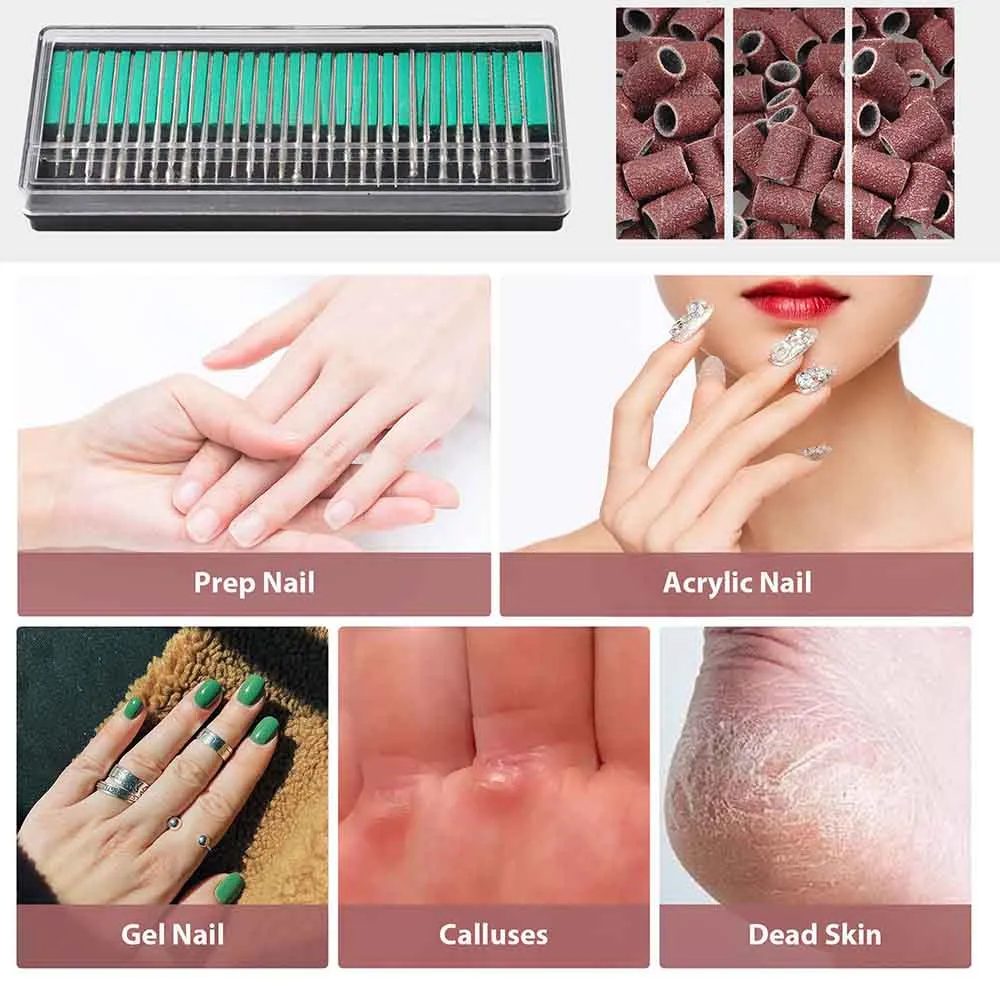Byootique Nail File Drill 300x Sanding Bands & 30 Dril Bits