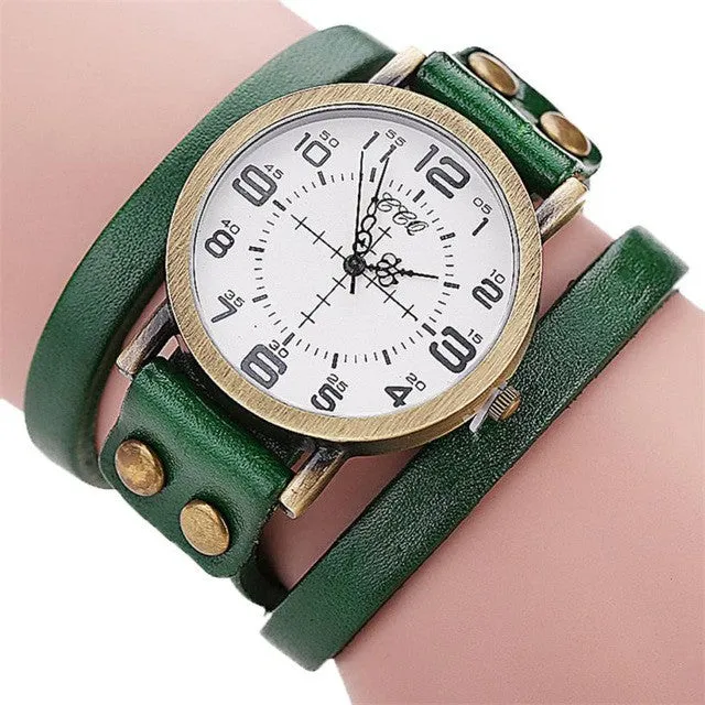 CCQ Luxury Brand mens big face watches Vintage Cow Leather Bracelet Watch Men Women Wristwatch Ladies Dress Quartz Watch large
