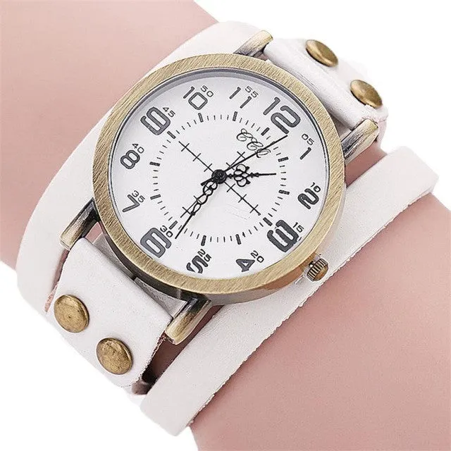 CCQ Luxury Brand mens big face watches Vintage Cow Leather Bracelet Watch Men Women Wristwatch Ladies Dress Quartz Watch large