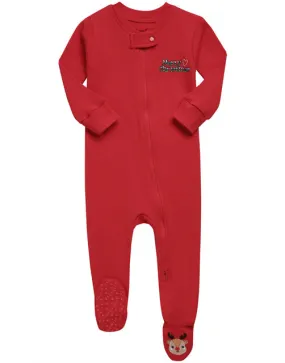 Christmas Cute Deer Baby Footed Sleepers