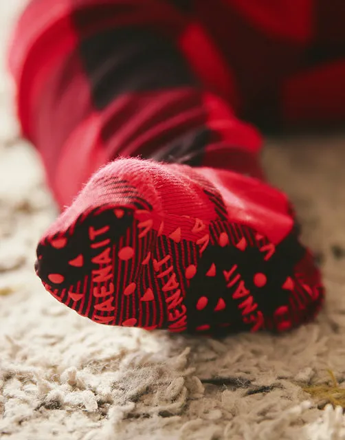 Christmas Red Black Baby Footed Sleepers