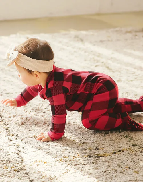 Christmas Red Black Baby Footed Sleepers