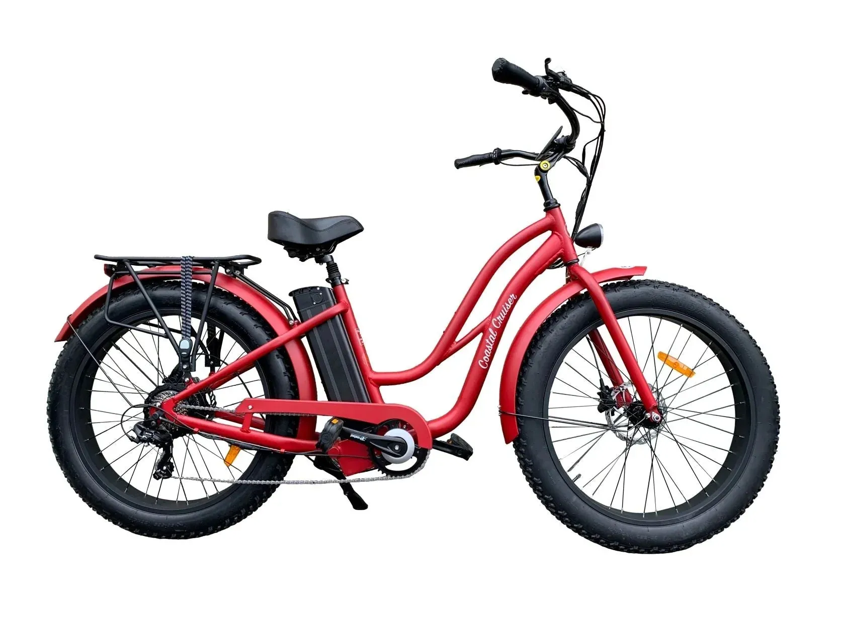 Coastal Cruiser 52V 26 Thru 750W Step Thru Ebike 26x4 Fat Tire Fat Tire Electric Beach Cruiser