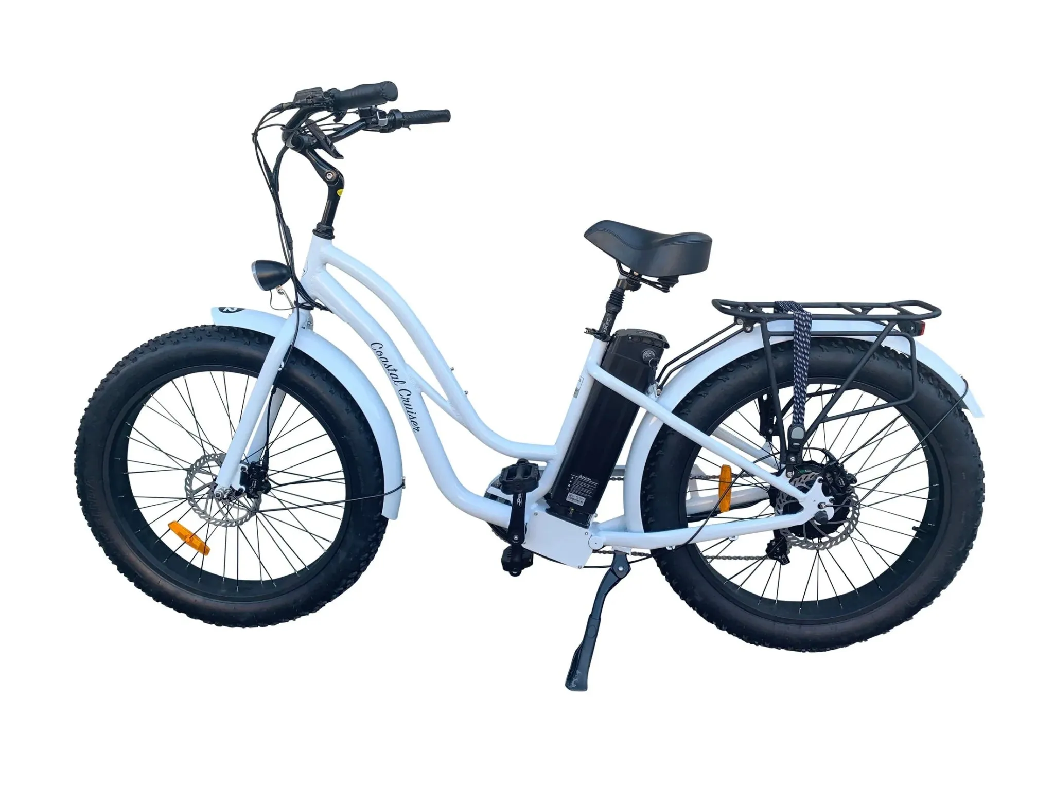 Coastal Cruiser 52V 26 Thru 750W Step Thru Ebike 26x4 Fat Tire Fat Tire Electric Beach Cruiser