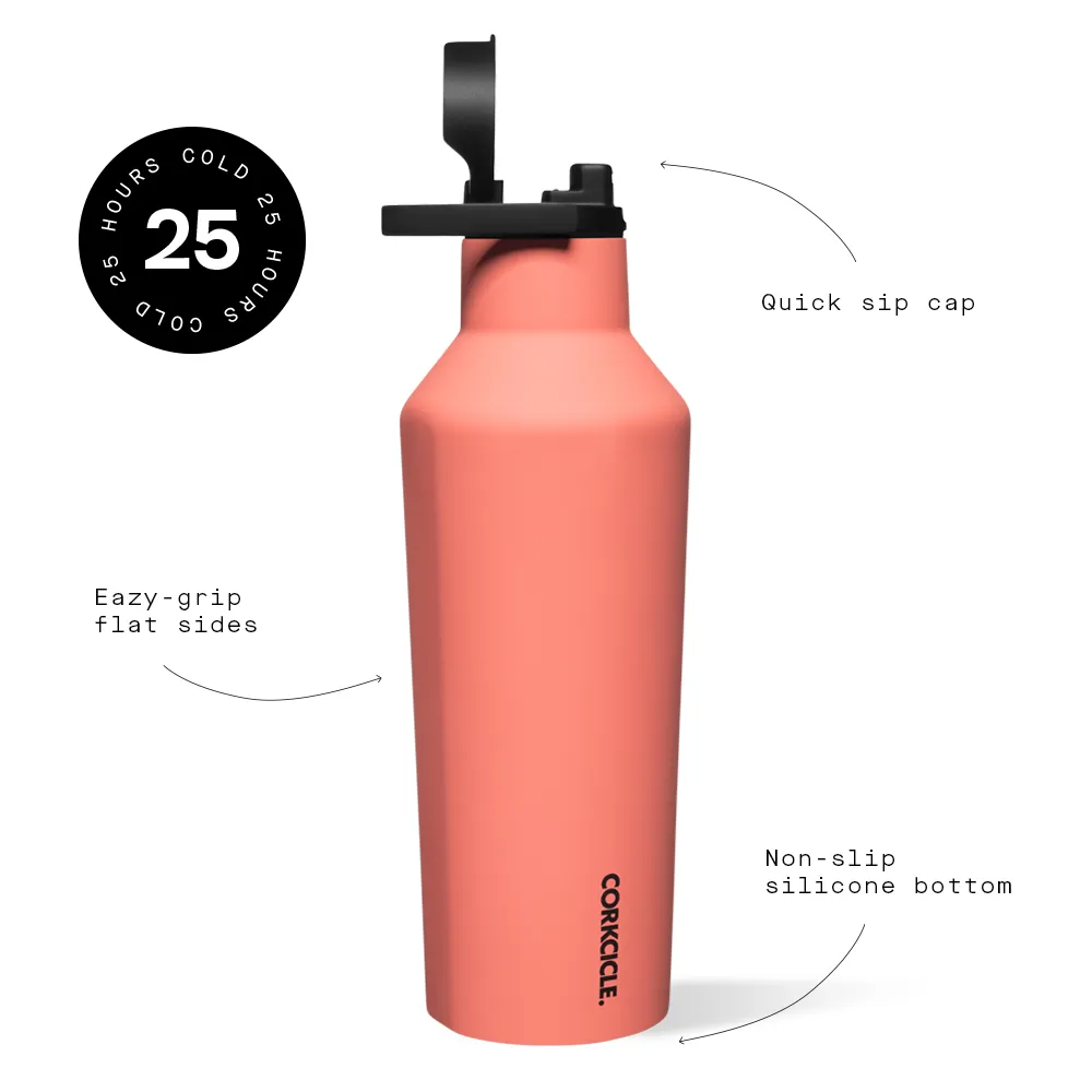 Corkcicle 20 oz Sport Canteen-Neon Lights Coral