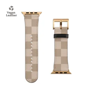 Cream Checkered Apple Watch Strap