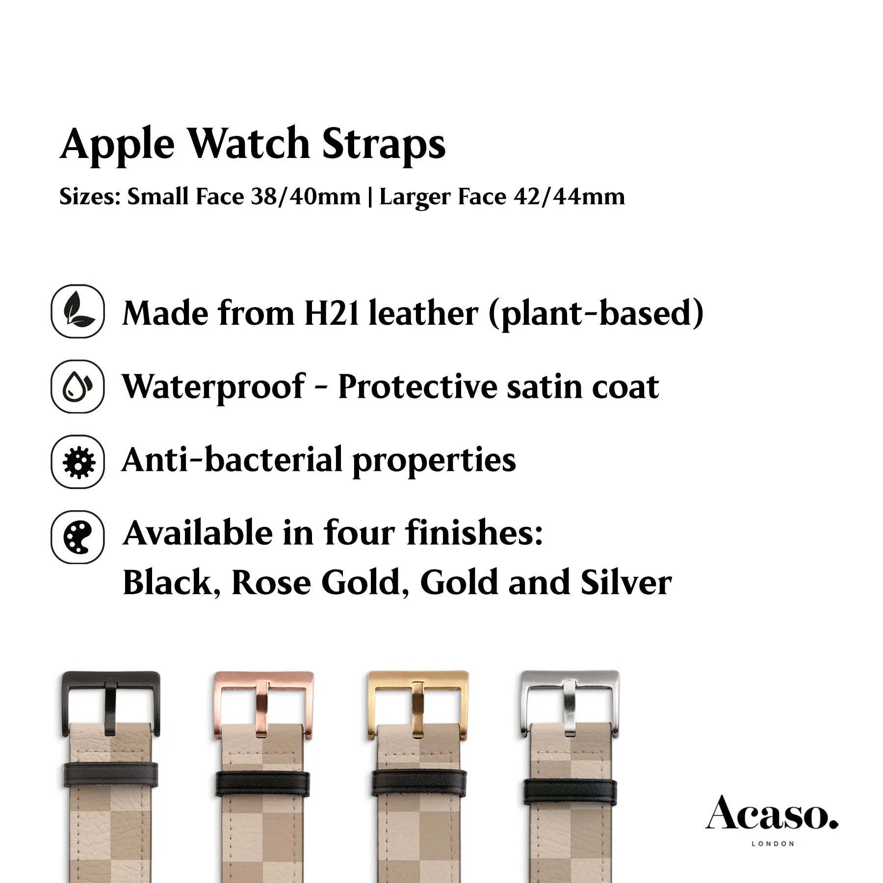 Cream Checkered Apple Watch Strap