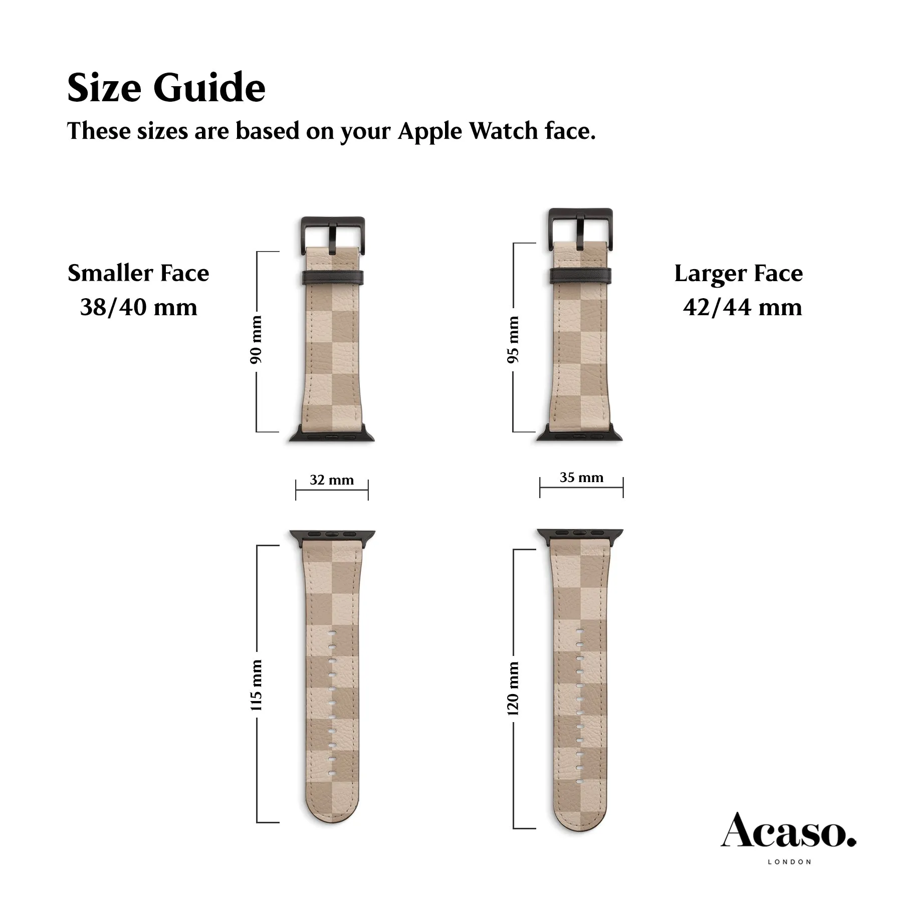 Cream Checkered Apple Watch Strap