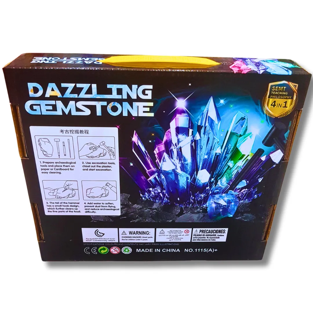 Dazzling Gemstone Excavation Kit – 4-in-1 Archaeological Science Toy for Kids (Ages 6 )