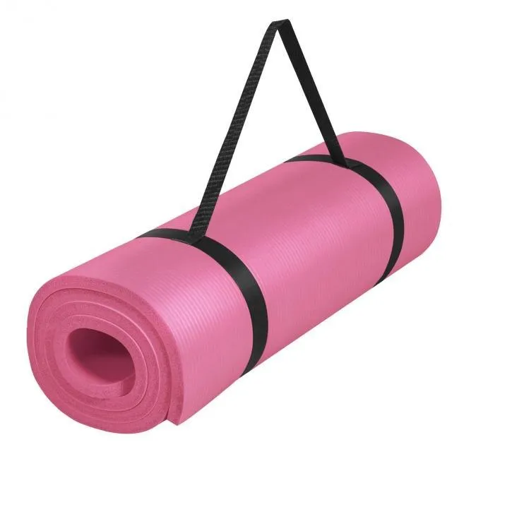 Deluxe NBR Yoga Mat Fuchsia 190x60x1.5cm