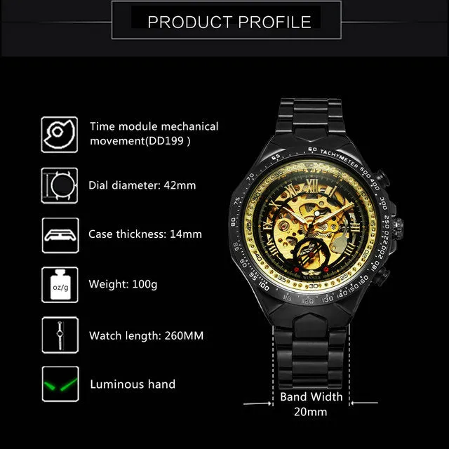 Designer Men Watches Automatic Mechanical WINNER Stainless Steel Watch Montre Certus Homme