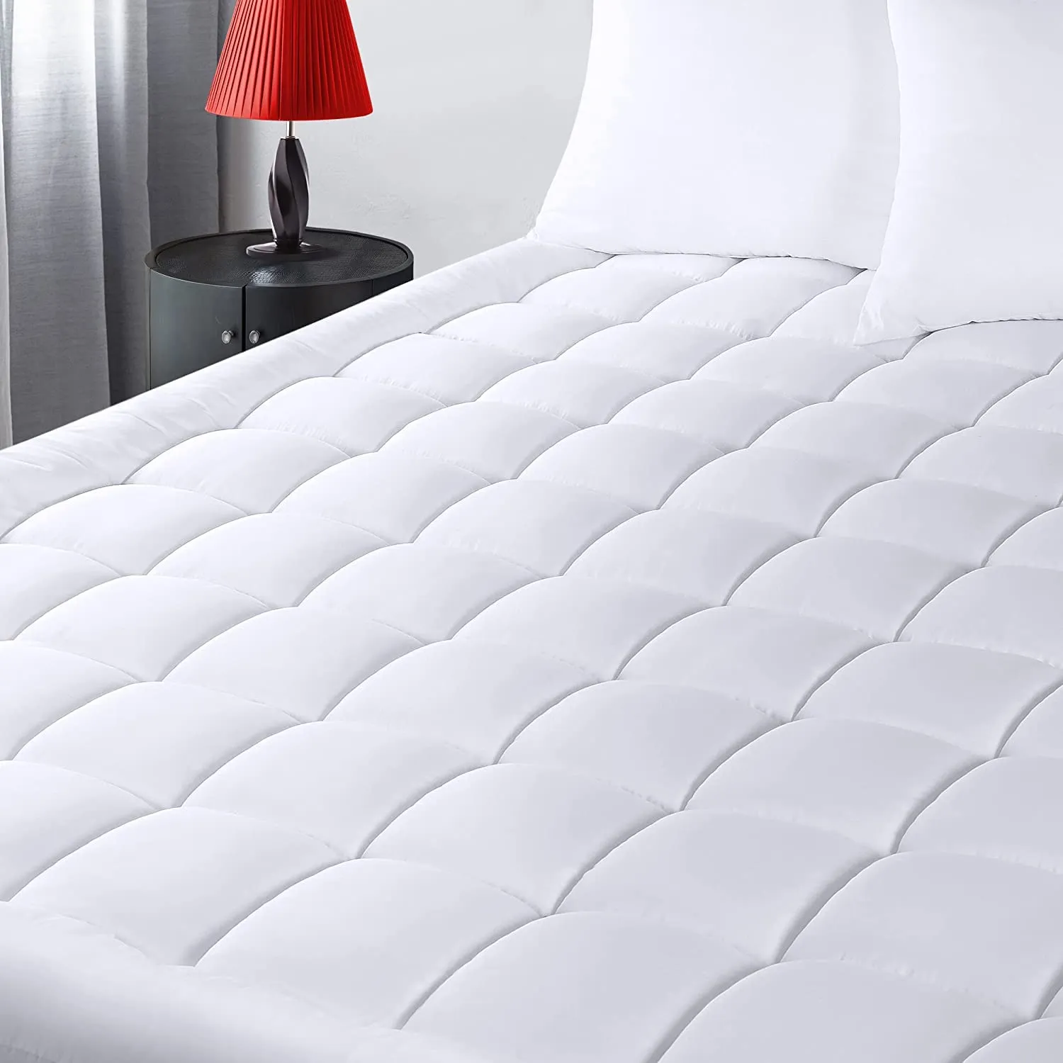 Divine Casa 500 GSM Microfiber Super Soft King Size Bed Mattress Padding/Topper for Comfortable for Better Sleep - White (72x78inch) 6ft X 6.5ft