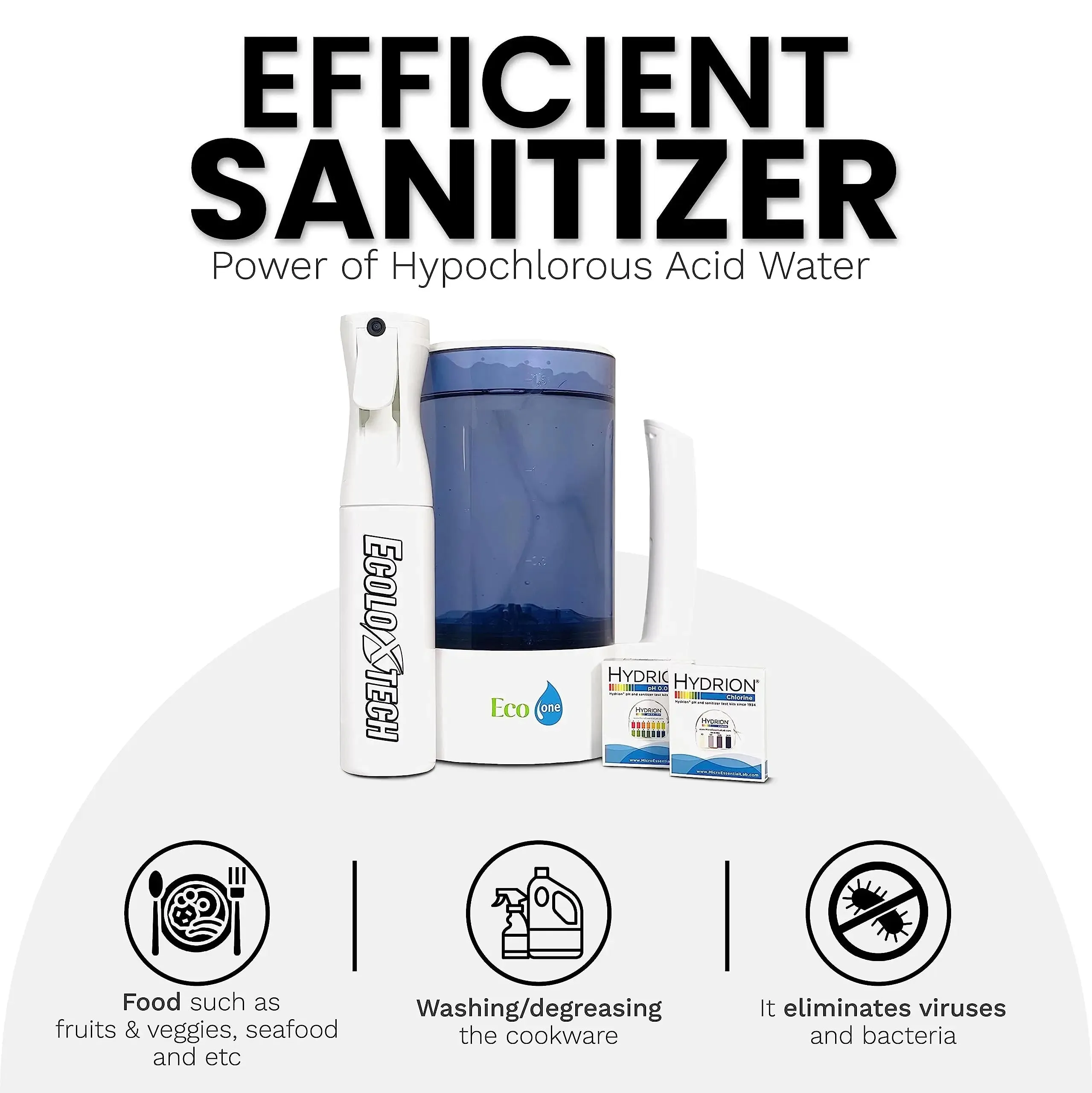 Eco One Natural cleaner and sanitizer system (Ultra Fine Mister, pH Test Paper & Chlorine Test Paper)