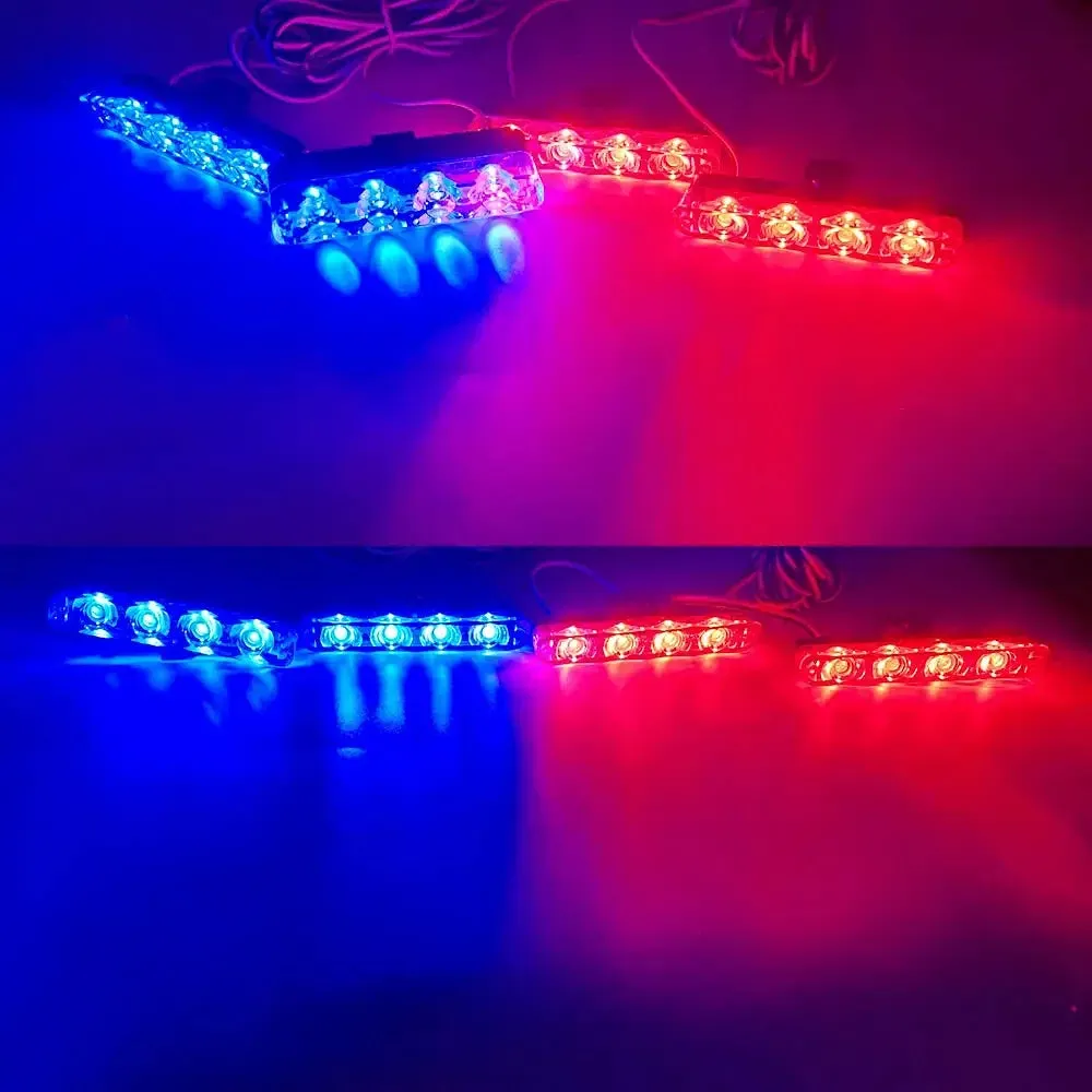 Emitting Color: RGB - 4 In 1 Red Blue Emergency Strobe Lights