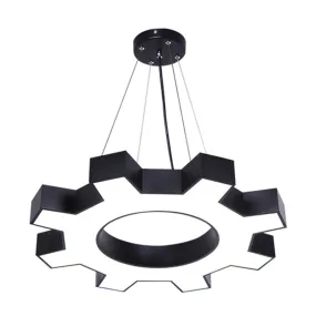 Etamin - LED Gear Shaped Gym Pendant Lighting Metallic Modern Style LED Hanging Light Fixture