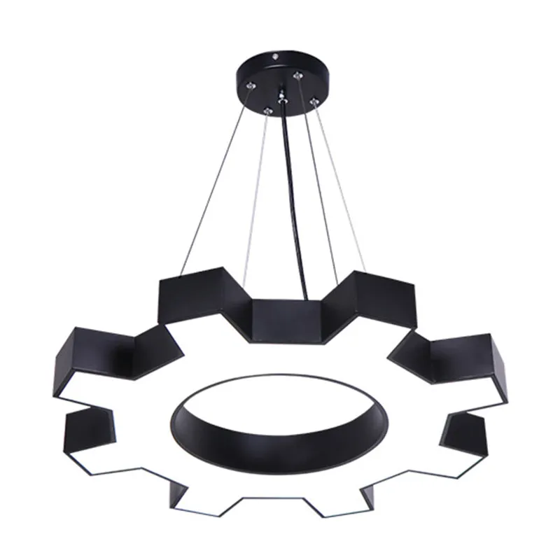 Etamin - LED Gear Shaped Gym Pendant Lighting Metallic Modern Style LED Hanging Light Fixture
