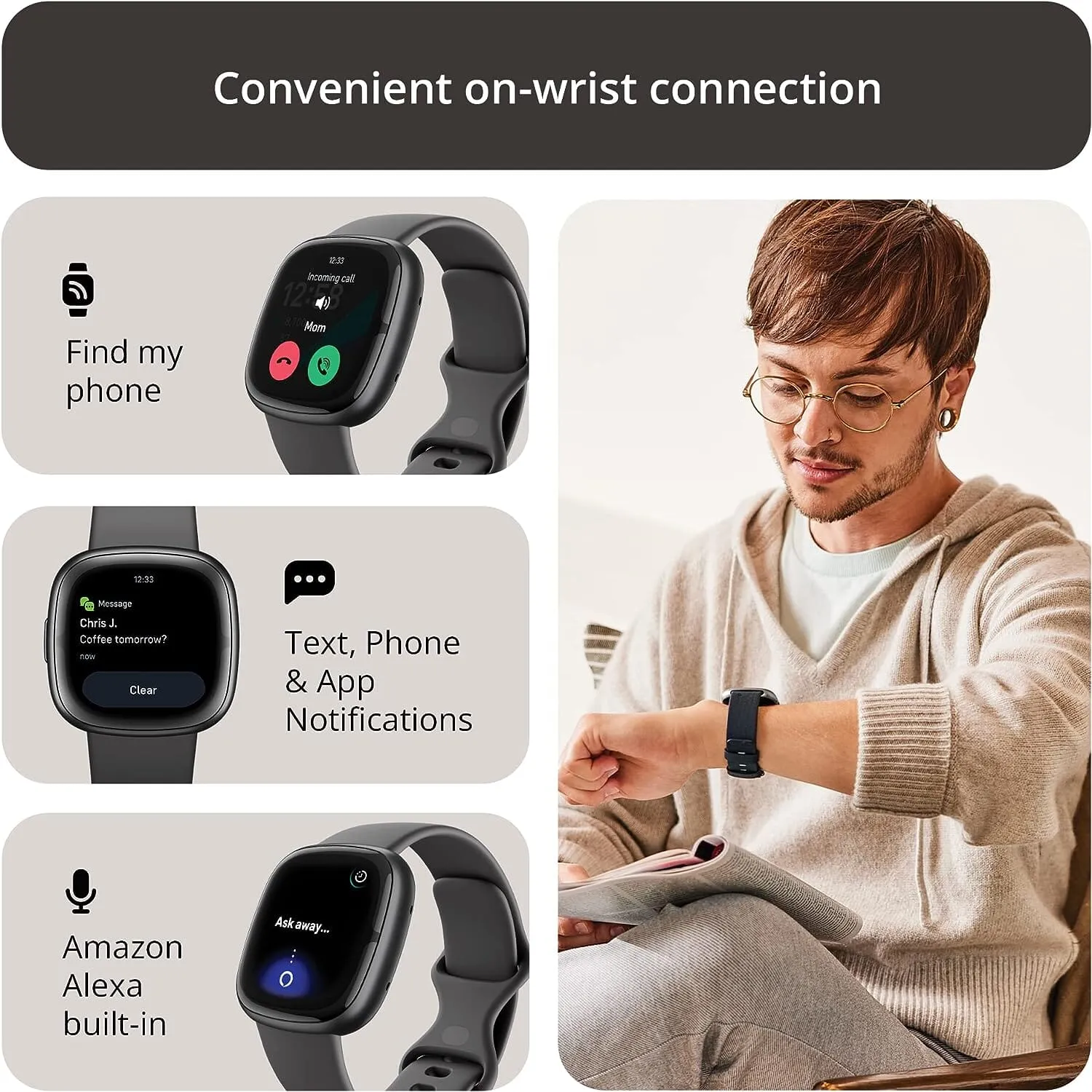 Fitbit Sense 2 Advanced Health and Fitness Smartwatch (Refurbished)