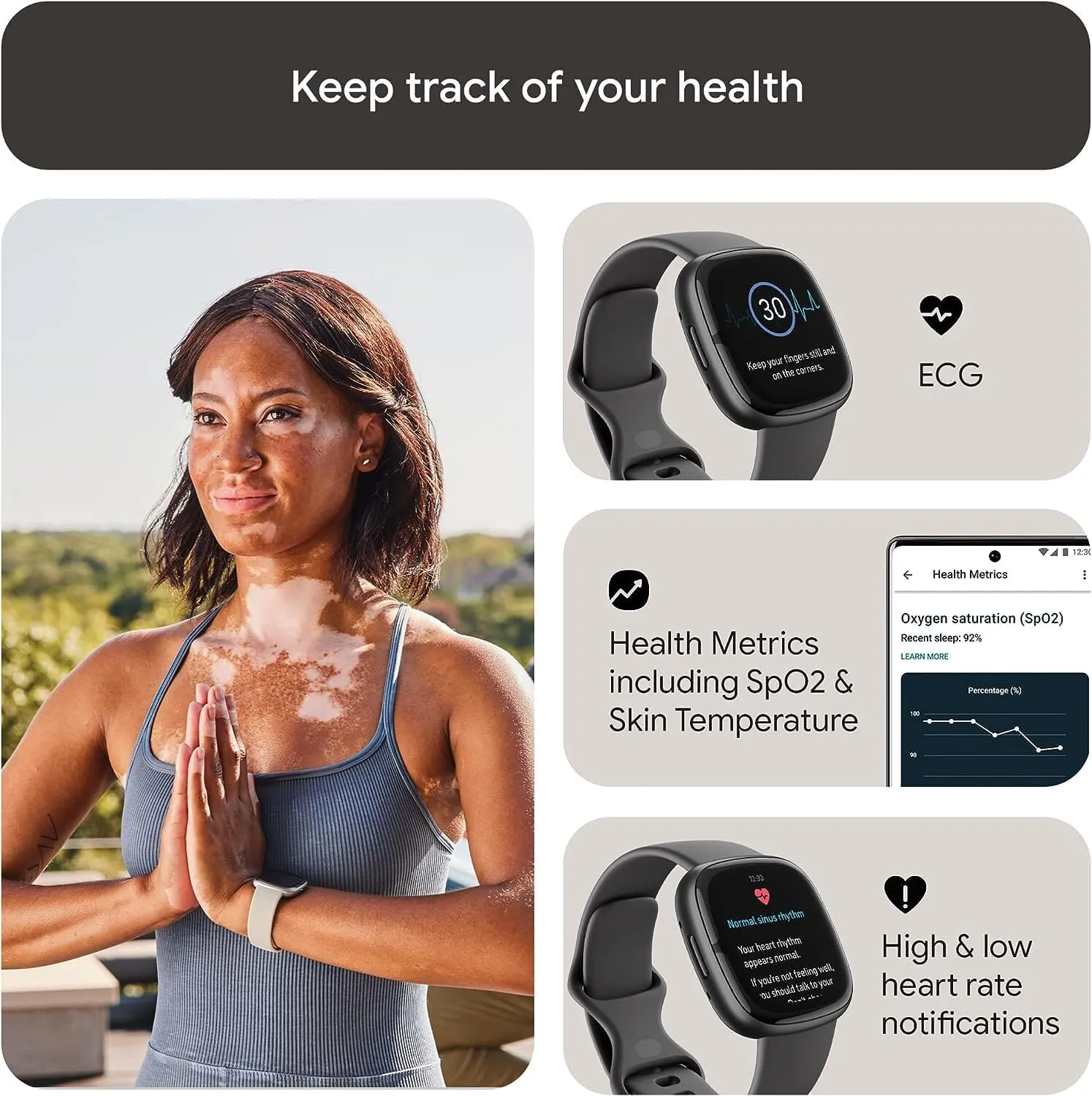 Fitbit Sense 2 Advanced Health and Fitness Smartwatch (Refurbished)