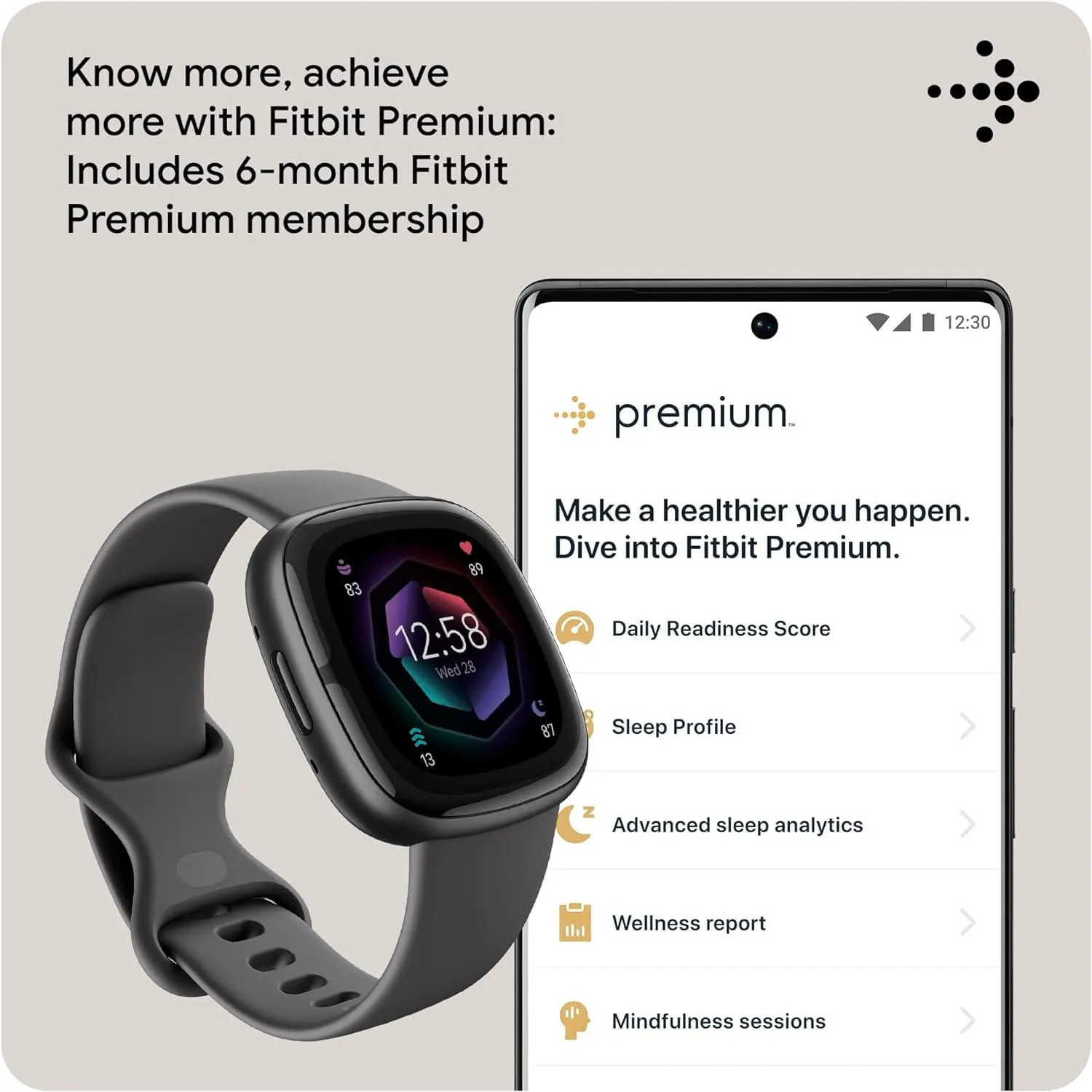 Fitbit Sense 2 Advanced Health and Fitness Smartwatch (Refurbished)