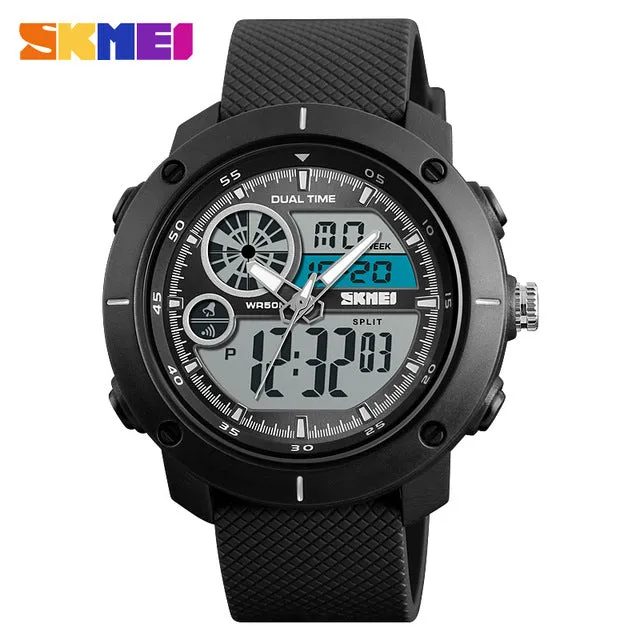 Free Shipping 50M Waterproof Men's Watch Men's Sports Watch Men's Military Watch Large Multifunction Electronic Watch