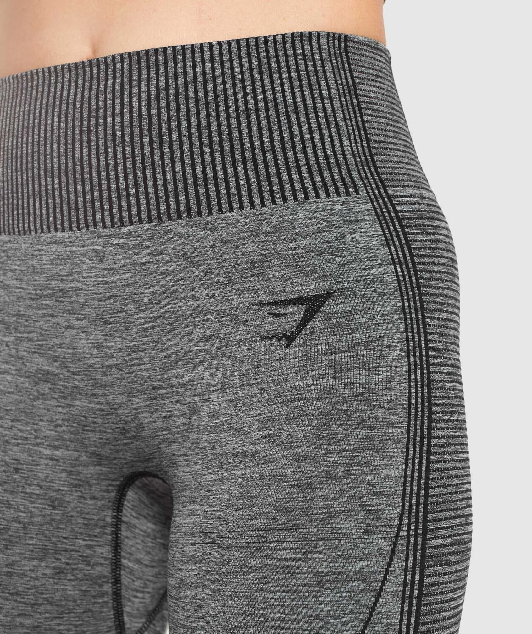 Gymshark Hyper Amplify Leggings - Black Marl/Black