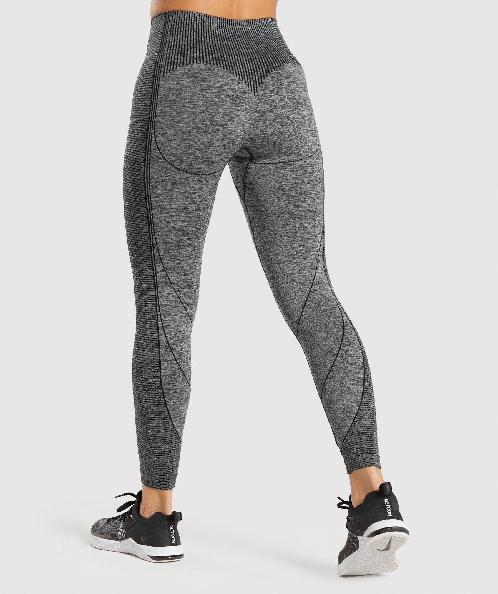 Gymshark Hyper Amplify Leggings - Black Marl/Black
